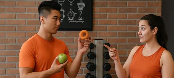 Nutrition coach reviewing meal plan with client